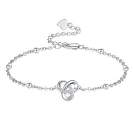 Palpitate Celtic Knot Bracelet Irish Jewelry 925 Sterling Silver Trinity Knot Irish Gifts for Women, Medium, Sterling Silver, no gemstone