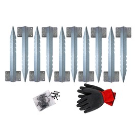 Clevret 10-Pack Galvanised Steel Railway Sleeper Stakes – 16.5" x 4.7" with 40 Screws & Work Gloves – Heavy-Duty Brackets for Garden Edging, Retaining Walls & Landscaping