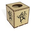 Square 'Cheeky Monkey' Wooden Tissue Box Cover (TB00010447)
