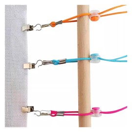 NICENEEDED 12pcs Cross Stitch Side Clips, Universal Fabric Holders Elasticity Fabric Tension Embroidery Clamp, Adjustable Fabric Fastening Clip Tool Accessories for Sewing Knitting