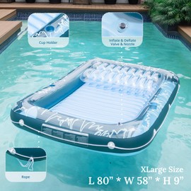 Sunrio 2024 Upgrade Transparent Blue Double Tanning Pool V3