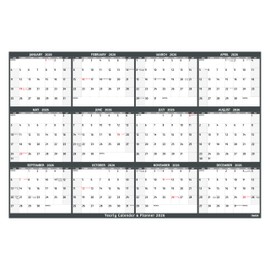 2026 Yearly Wall Calendar - Large Yearly Calendar 2026, Jan 2026 - Dec 2026, 38.2" x 25.2" (Open), Large Wall Calendar 2026, Full Year Paper Calendar with Notes, Thicker Paper, Stickers, Grey