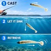 T-Tail Jig Head Soft Fishing Lure with Barbed Hook, Sinking