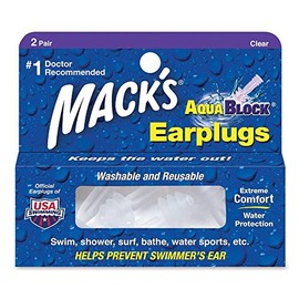Mack's AquaBlock Earplugs 2 pair,Pack of 3