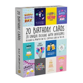 Rosie Sparklepants Bulk Birthday Cards Multipack of 20 | Assorted Birthday Greeting Cards with Envelopes | Birthday Cards Pack for Women, Men & Kids | Eco-Friendly, Designed & Printed in the UK