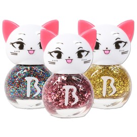 Bably Cat Children's Nail Polish 3-Piece Set, C, 1 Piece / 바블리 냥이 어린이 매니큐어 3종 세트, C, 1개