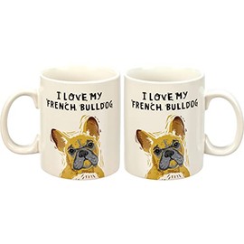 Primitives by Kathy I Love My French Bulldog Double-Sided Mug