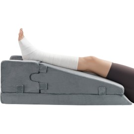 Leg Elevation Pillow for Sleeping, Foam Wedge Pillow Set for After Surgery, Knee Pillow for Side Sleepers, Elevating Leg Rest Cushion for Knee Replacement, Swelling, Back Pain & Circulation Support