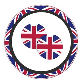 United Kingdom Steering Wheel Cover with 2 Car Coasters Non Slip Neoprene for Women Men Universal 15 Inch Stylish and Practical Set
