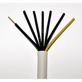 Waskönig + Walter, Prysmian Sheathed Cable 7 x 1.5 mm² RE, Grey, 7 x 1.5 mm², Wet Room Cable, Lots of Lengths