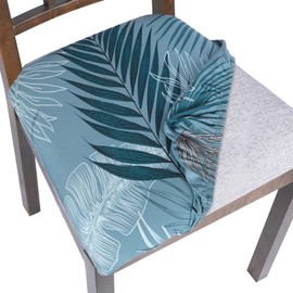 SearchI Seat Covers for Dining Room Chairs Stretch Printed Chair Seat Covers Set of 4, Removable Washable Upholstered Chair Seat Protector Cushion Slipcovers for Kitchen, Office(Summer Pattern)