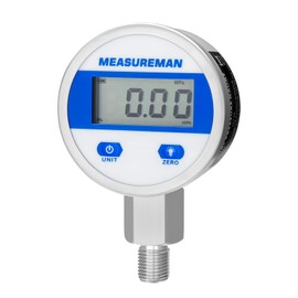 MEASUREMAN 2-1/2" dial, Digital Hydraulic Industrial Pressure Gauge with 1/4"NPT Lower Mount, Stainless Steel case and Connection, 160psi/11bar, 1%,Battery Powered, with LED Light