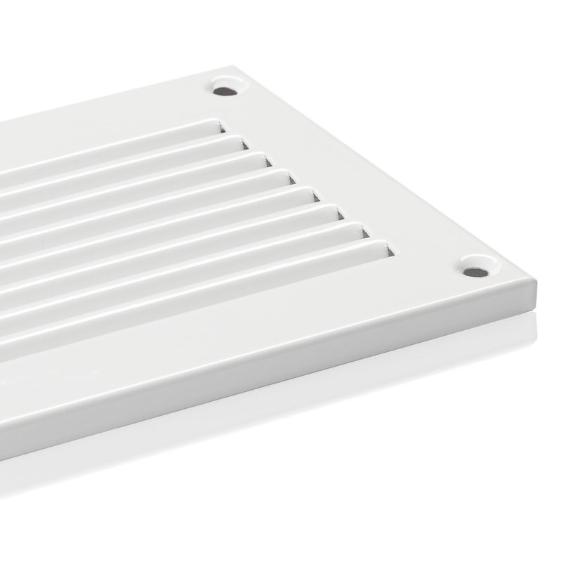 300x100mm / 12x4 inch White Metal Ventilation Grille with Flyscreen