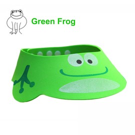 3PCS Baby Shower Bathing Cap Cartoon Frog Pig Bear Shampoo Hat Protection Bathing Visor Cap with Four Gear Adjustments by Rely2016