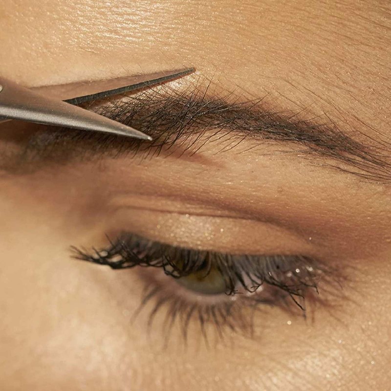 Newest Eyebrow Tweezers Brow Shaping Scissors (Silver)，Eyebrow Scissors
