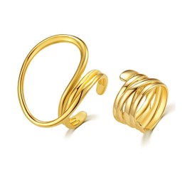 Chunky Gold Rings for Women Non Tarnish Minimalist Chunky Thumb Rings Statement Knuckle Rings Fashion Stackable Rings for Teen Girls Thick Dome Chunky Rings Birthday Gifts