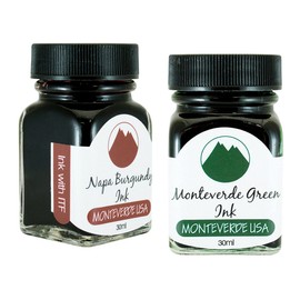 Monteverde 60ml Core Fountain Pen Ink Bottle (30ml Napa Burgundy Ink Bottle G309NB, 30ml Monteverde Green Ink Bottle G309MG)