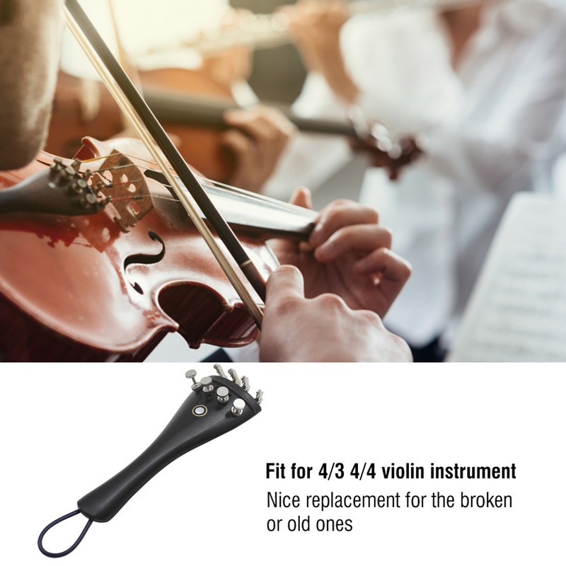 3 in 1 Ebony Tailpiece with Rope Fine Tuners Kits