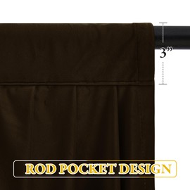 StangH Brown Valance Curtain for Living Room, Luxury Thick Velvet Light Blocking Privacy Tier Window Drapes Extra Wide for Kitchen/Dining Room/Bay Window, W79 inches, 1 Panel