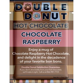 Double Donut Raspberry Hot Chocolate, Flavored Hot Chocolate Packets, Hot Cocoa Mix, 18 Count