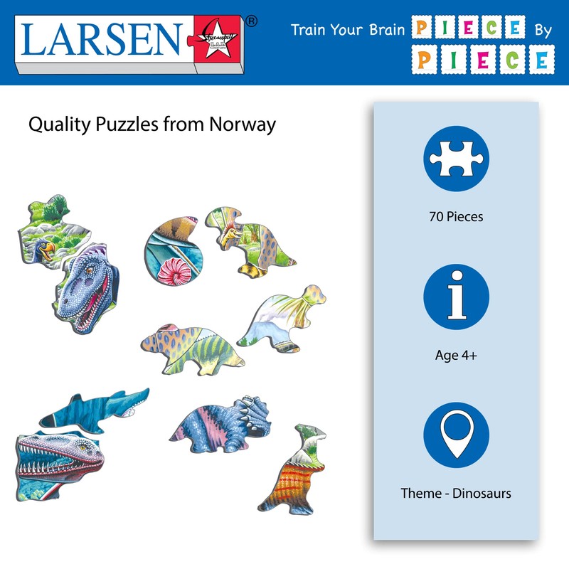 Larsen FH49 Dinosaurs Flying, Running and Diving Frame Puzzle with