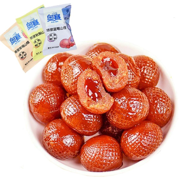 30 Pack Exploded Hawthorn Balls,Hawthorn Candied Fruit,Low Fat Casual Snacks-Strawberry