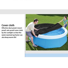 Swimming Pool Cover Dustproof Round Pool Cover for 10ft Swimming Pool Swimming Pool Covers PE Kids Swimming Pool, 305cm