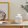wyewye Tissue Box, PU Leather Tissue Box Holder, White