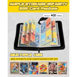 Gurgitat for 4 Pocket Card Binder for 400 Cards - Large Capacity Trading Card Collection Album Folder with Zipper for Men Boys Teens Girls Kids Cute Blue Princess Design for Sports Cards Game Cards