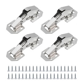LC LICTOP 4.43 Inch Hidden Hinges for Frameless Cabinet Doors, 90 Degree Concealed Surface Mount Hinges, Kitchen Cabinet Door Hinge with Screws for Cupboard Wooden Boxe, 4Pcs