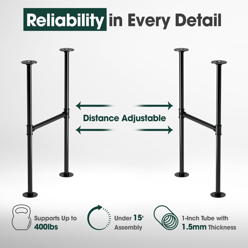 Yes4All 30-Inch Metal Table Legs – Industrial Pipe Design, Heavy-Duty
