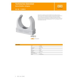 OBO 30x OBO Bettermann M25 Quick-Schellen | Klemmschelle | Rohrschelle | anreihbar | lichtgrau | 25mm | 30 Stck