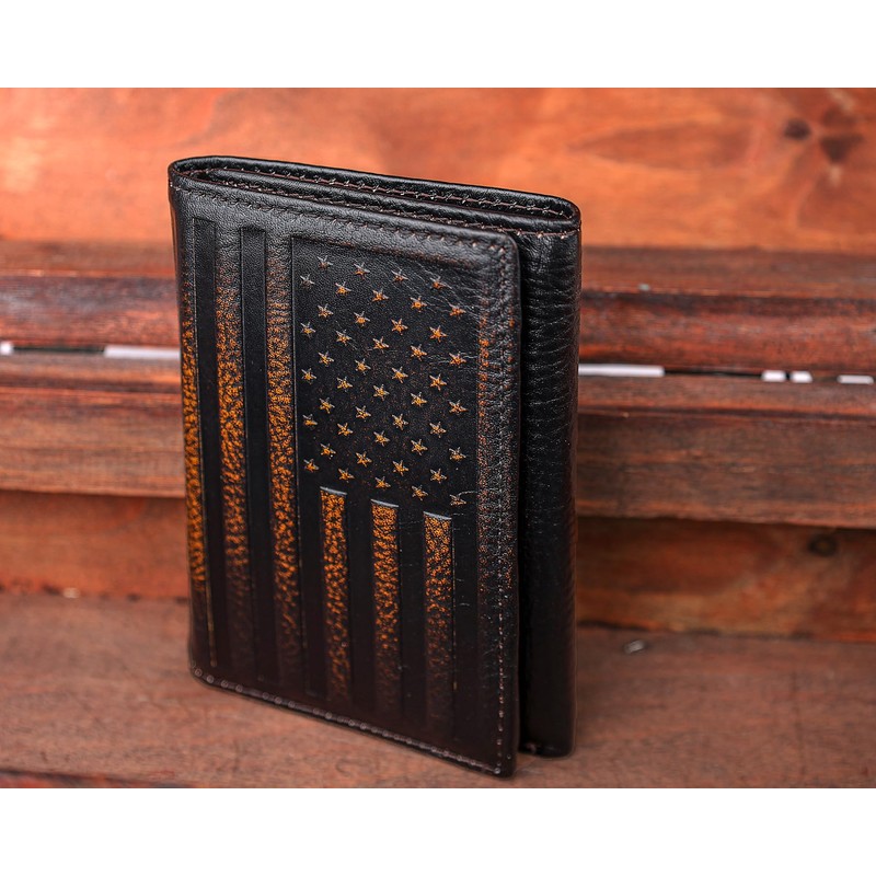 DK86 USA Flag Trifold Wallets for Men American Flag Wallet