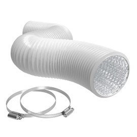TerraBloom 10-Inch Dryer Vent Hose 25 Feet - Advanced 4-Layer Aluminum Flexible Duct for HVAC with 2 Bonus Clamps - 10-Inch White Ducting, Ventilation Tubing for for HVAC and Grow Tents