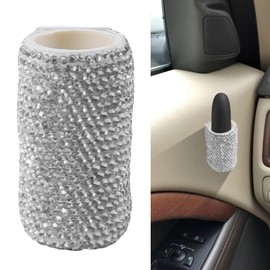 UNLRAE 1PCS Chapstick Holder,Chapstick Holder for Car,Bling Car Accessories for Women,Sparkling Rhinestone Automotive Interior Insulating Lip Balm Mount,Suitable for Most Cars,RVs,SUVs,Trucks (White)