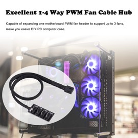 Annadue 4 Pin Cooler Fan Adapter Cable, 4 Pin PWM Fan Hub, Computer CPU/Case Fan Performance, Multi-Splitter Connection Cable Adapter