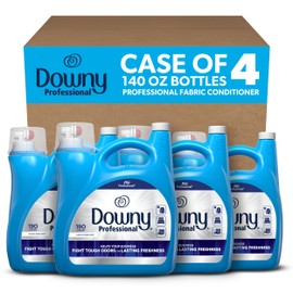 Downy Commercial Liquid Fabric Softener, Clean & Fresh Scent, 190 Loads, 140 Fl oz (Case of 4)