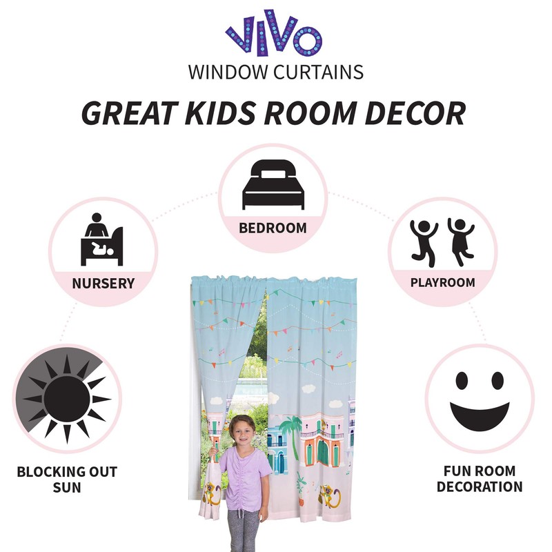 Franco Kids Window Curtain Panels Drapes Set, 82 in x