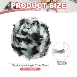 PATIKIL 35yds Faux Fur Yarn, 2 Skeins 0.4" OD 50g Soft Fuzzy Yarn Crochet Fluffy Chunky Polyester Plush Fur for Crocheting and Hand Knitting Shawls Hat Blanket Rug, Emerald Green
