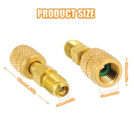HUAREW R32 R454B Refrigerant Brass Adapter, 1/4" Female to 1/4" Male Reverse Thread Adapter, Heavy Duty HVAC Quick Connect Fittings for R32/R454B Mini Split Systems（2 Pcs）