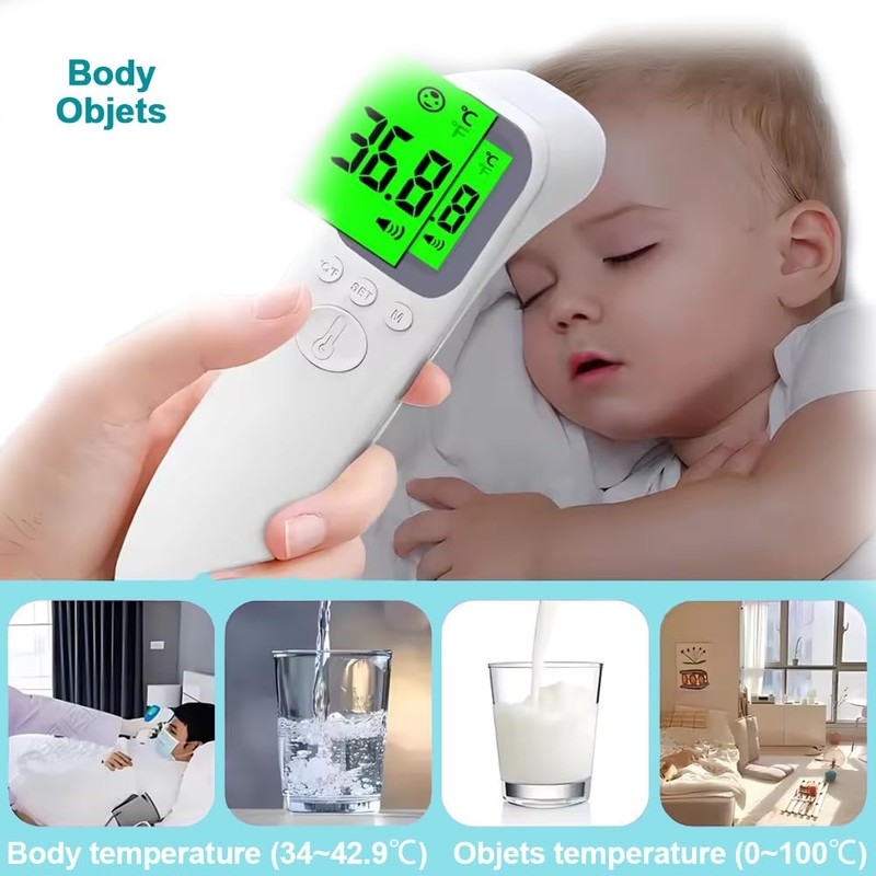 Forehead Thermometer, Digital Thermometer for Adults and Kids with LCD
