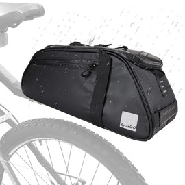 CARTMAN Bike Reflective Rear Rack Bag, Water Resistant Bicycle Saddle Panniers, 8L Capacity Trunk Storage Bag Cycling Back Seat Cargo Carrier Pouch with Shoulder Strap Trave