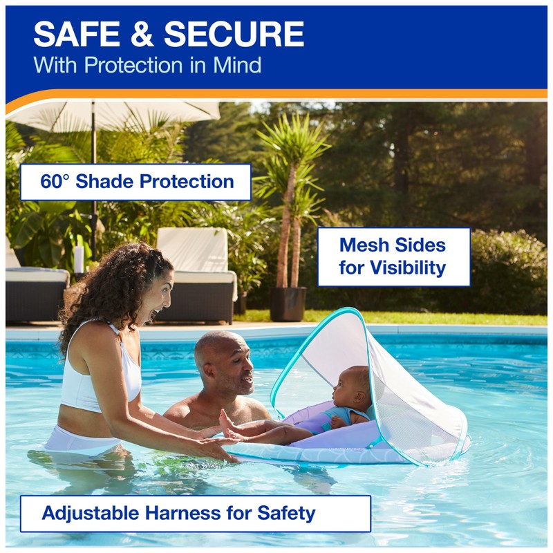 Swimways Infant Spring Float, Baby Pool Float with Canopy &