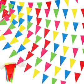 WOOLUCK 480 m 900 Pieces Bunting, Reusable Fabric Garland, Multicoloured Bunting, Nylon Fabric Bunting Banner for Party Decoration, Birthday, Wedding, Outdoor, Indoor Activity