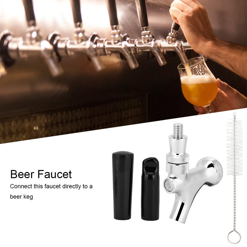 Brass Beer Faucet Tap Dispenser with Brush Dust Cover Beer