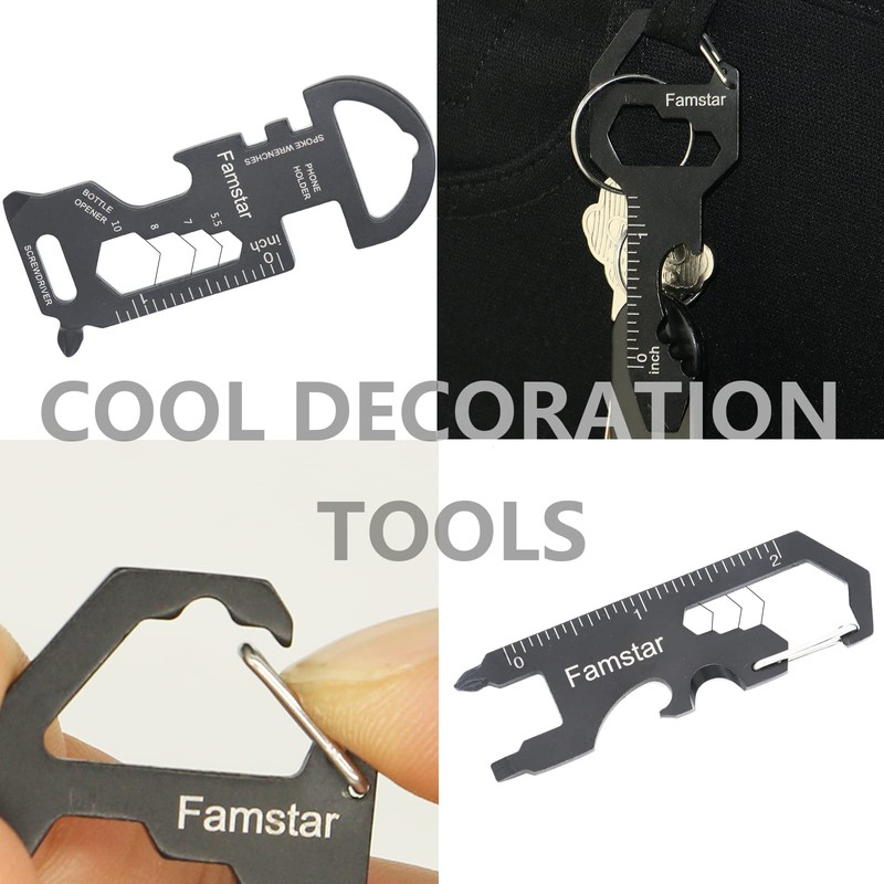 Famstar Keychain Multi-tool 3Pack Metal Pocket Tool Portable No rust