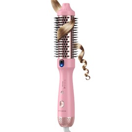360° Airflow Styler Thermal Brush, Zavarea 1.5 Inch Nagetive ion Thermal Brush for Blowout, Heated Round Brush with Cool Air, 20S Fast Heating Curling Brush with 4 Temp Settings for Volumizing