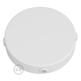 creative cables - Metal Cylindrical 4 Side Hole Lamp Canopy Kit (Connection System) - Matt White