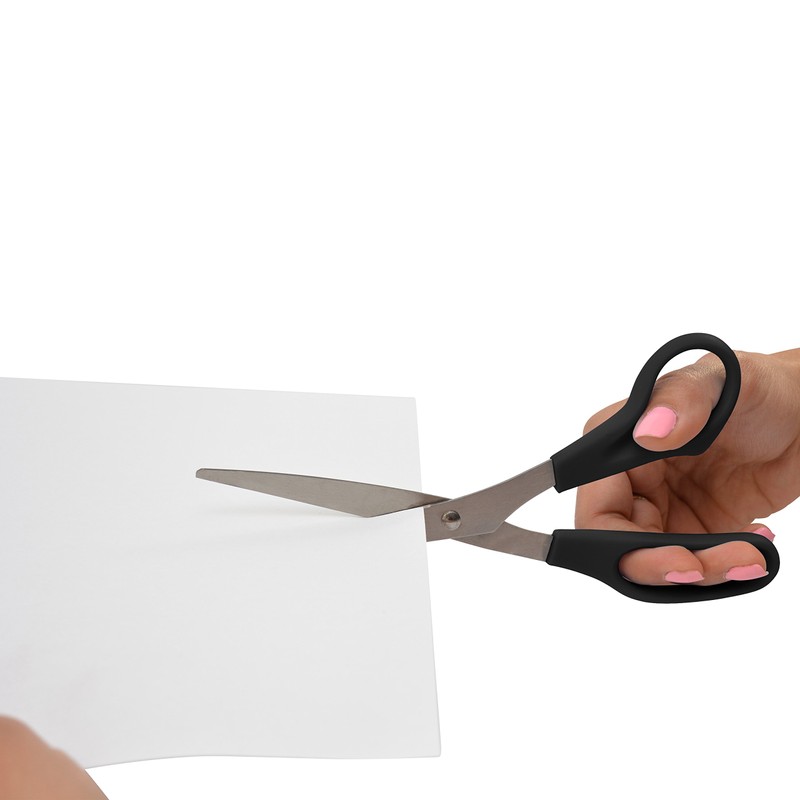 Westcott 8" Straight All Purpose Scissors, Black, 3-Pack