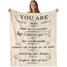 Christian Gifts for Men Women, Baptism Gifts for Boys, Inspirational Religious Gift for Men, Catholic Gift, Christian Blanket, Jesus Blanket, Confirmation Spiritual Bible Birthday 50''x 60''